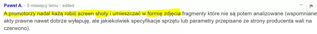 Zrzut ekranu postu w którym ktoś opisuje jak ominąć system JSA